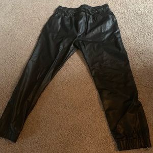 Leather joggers